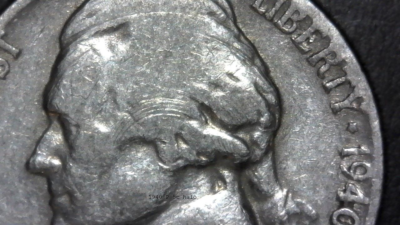 Two-1940-One-1949-Nickles-And-A-1965-Quarter-With-Circular-Damage.